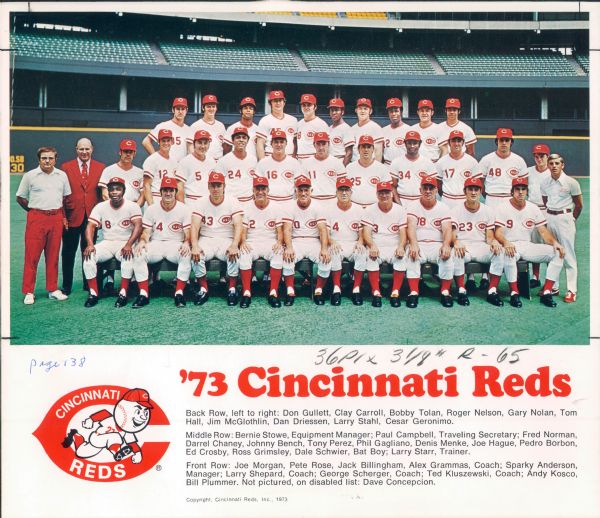 1972-79 Cincinnati Reds Team Photos "The Sporting News Collection Archives" Original Type 1 8"x10" Photos - Lot of 6 - (Sporting News Collection Hologram/MEARS Type 1 Photo LOA)