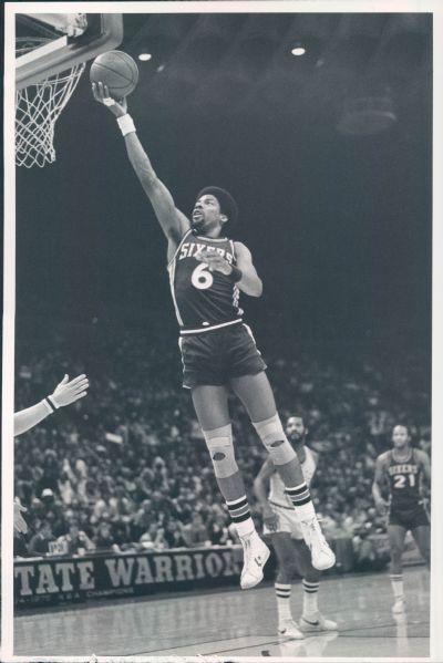 1976-82 Julius Erving Philadelphia 76ers Original Type 1 6 1/2" x 10" Photo SPORT Magazine Collection Hologram (MEARS Type 1 Photo LOA)