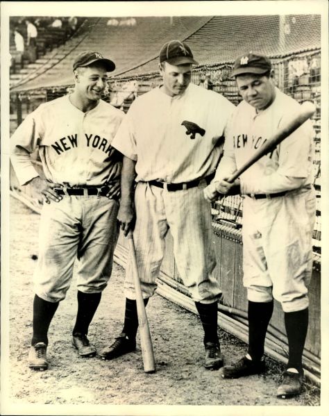 1932 Babe Ruth Lou Gehrig New York Yankees "The Sporting News Collection Archives" Original Type 1 7" x 9" Photo (Sporting News Collection Hologram/MEARS Type 1 Photo LOA)