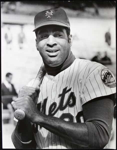 1969 Tommie Agee New York Mets "TSN Collection Archives" Original Type 1 11" x 14" Choice Jumbo Oversized Photo (TSN Collection Hologram/MEARS Type 1 Photo LOA) 1:1, Unique - Lot of 2