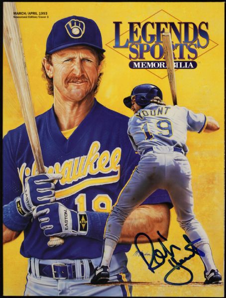 1993 Robin Yount Milwaukee Brewers Signed Legends Sports Memorabilia Magazine