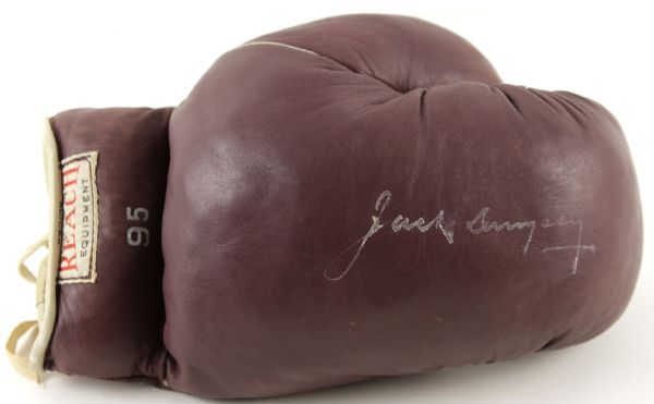 Jack Dempsey Signed Reach Boxing Glove - JSA Rare Autograph on Boxing Glove 