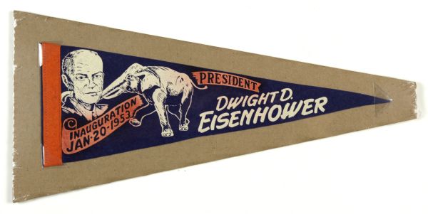 1953 Dwight D. Eisenhower Inauguration Pennant - 17" 