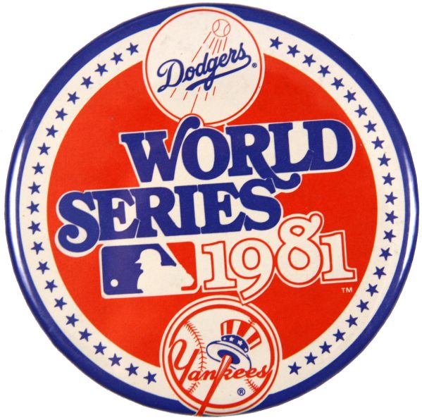 1981 LA Dodgers v. New York Yankees World Series Pinback Button