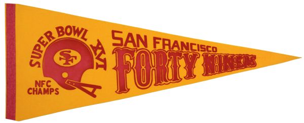 1982 San Francisco 49ers Suepr Bowl XVI NFC Champs Full Size Pennant 