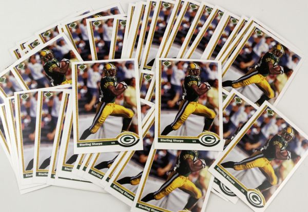 1991 Sterling Sharpe Green Bay Packers Upper Deck Trading Cards - Lot of 120