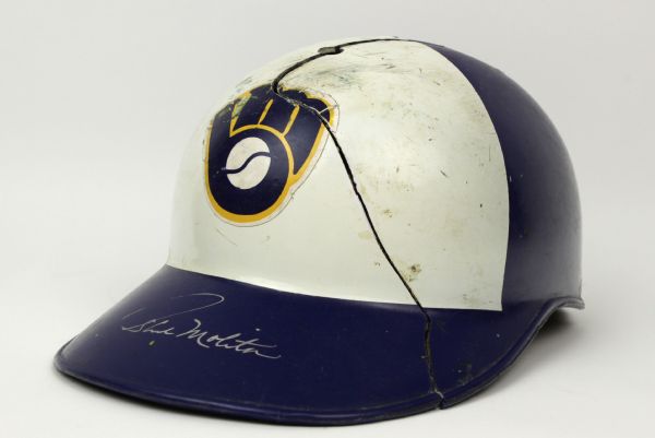 1980s Milwaukee Brewers Game Worn Helmet Signed by Paul Molitor - MEARS LOA 