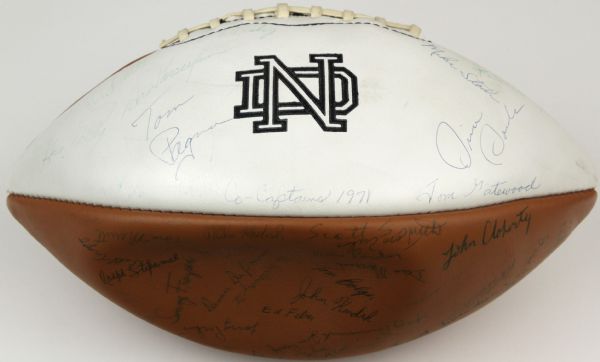 1971 Notre Dame Team Signed Football w/ 50+ Signatures w/ Dave Casper Ara Parseghian - JSA 