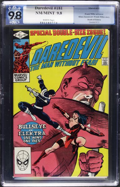 1982 Daredevil #181 Marvel Comics (PGX NM/MINT 9.8) Frank Miller Art/Cover/Story Death of Elektra