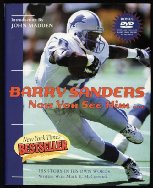 2004 Barry Sanders Detroit Lions Signed Book - JSA