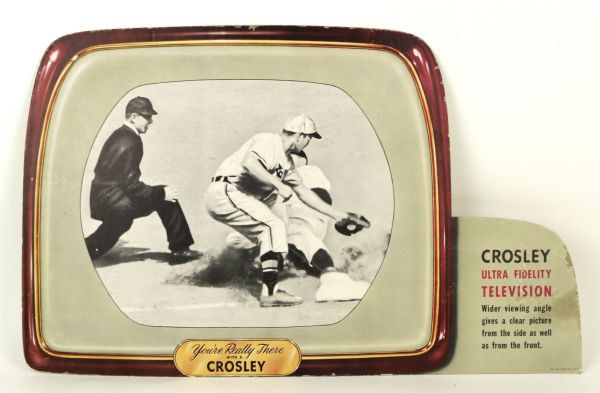 1950s Crosley Television Set Advertisement 25 1/2" x 16" Stand-Up Sign 