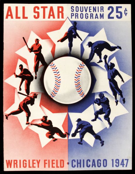 1947 MLB All Star Game Program & Full Ticket - First All Star Game at Wrigley Field 