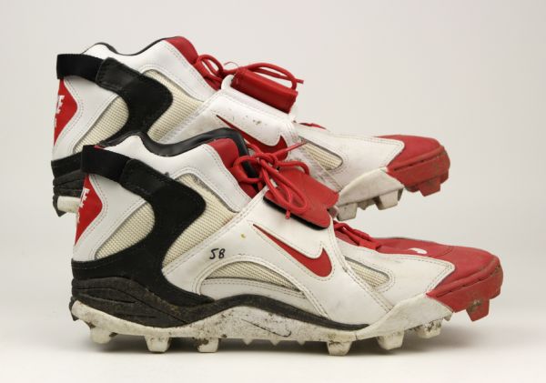 1996 Derrick Thomas Kansas City Chiefs Game Worn Cleats (MEARS Auction LOA) 