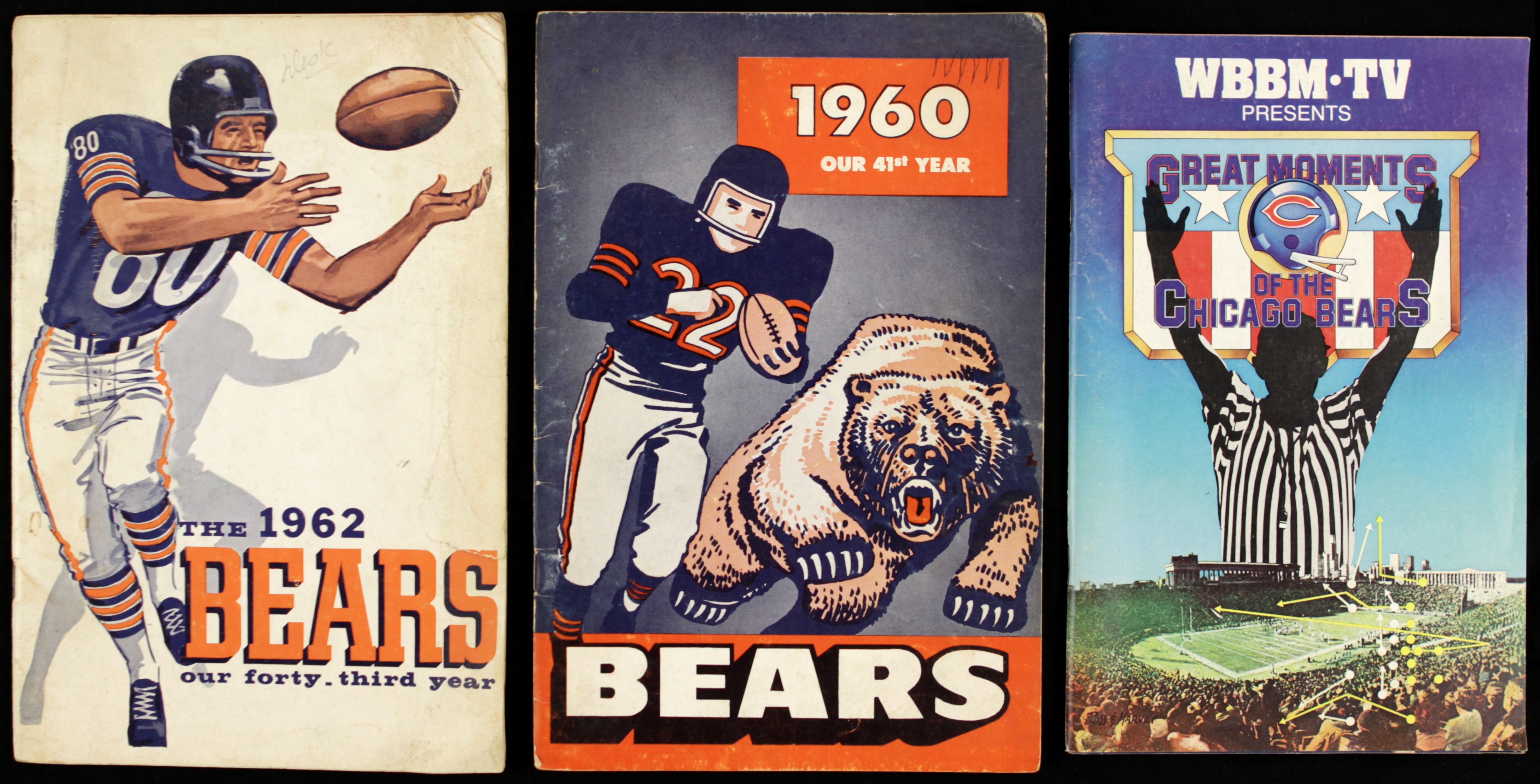 Lot Detail - 1960-76 Chicago Bears Media Guide - Lot Of 12