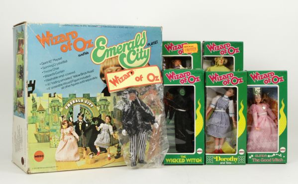 1974 The Wizard of Oz And His Emerald City Playset With 6 Type 2 MEGO Figures - Each MIB 