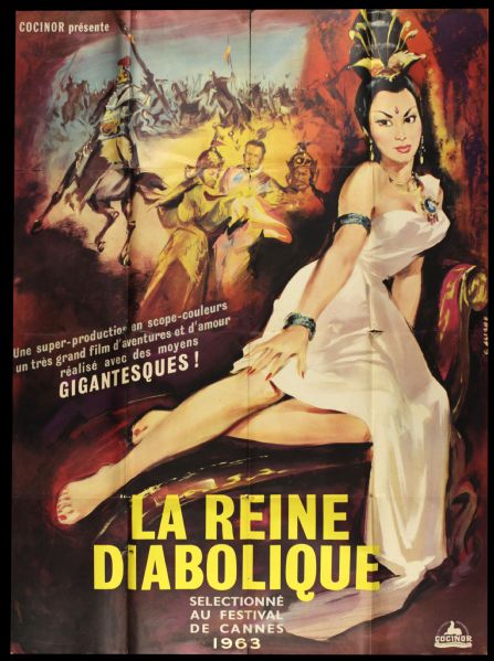 1963 La Reine Diabolique Three Sheet (46" x 67") Original Movie Poster (MEARS Auction LOA)