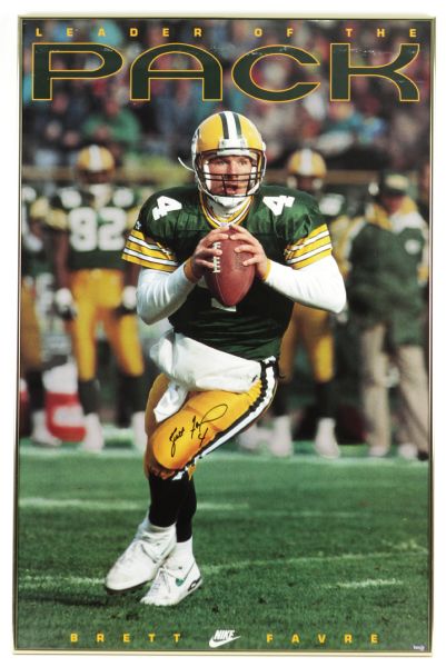 1993 Brett Favre Green Bay Packers Signed 23" x 35 1/2" Poster - JSA 