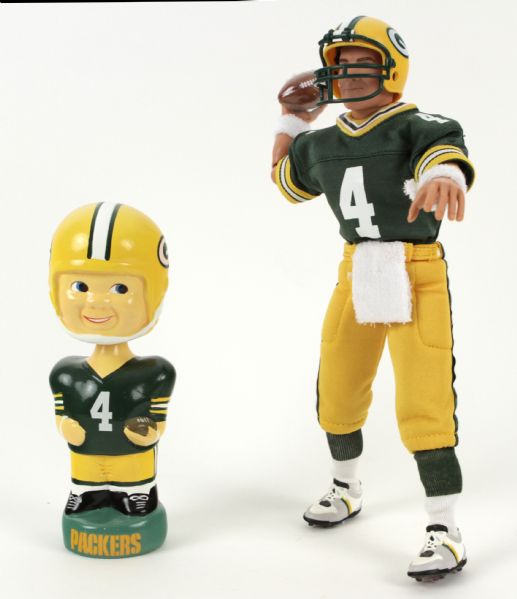 1990s-2000s Packers Bobble Head Nodder & Brett Favre Doll 