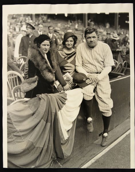 1932 Babe Ruth & Family New York Yankees Original 7" x 9" Type 1 Photo - Taken Before Start of World Series 