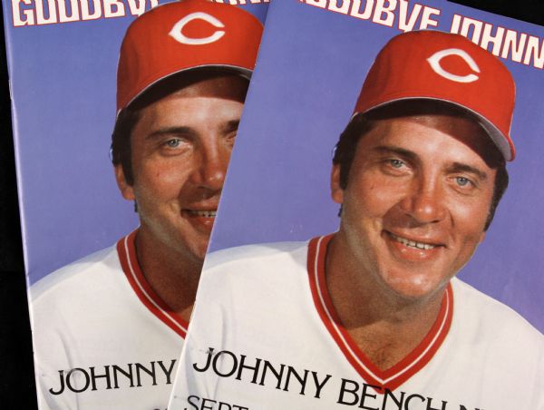 1983 Cincinnati Reds Riverfront Stadium Houston Astros Johnny Bench Night Programs - Lot of 2