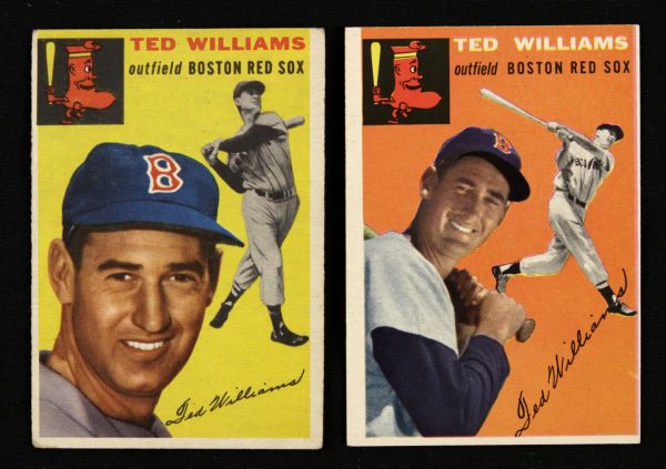 1954 Ted Williams Boston Red Sox Topps Card #1 & 250 