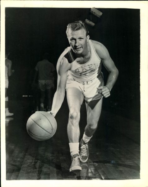 1954-55 Slater Martin Minneapolis Lakers "TSN Collection Archives" Original 8" x 10" Photos (Sporting News Collection Hologram/MEARS LOA) - Lot of 2