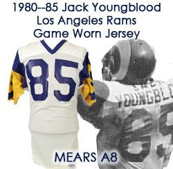 1980-84 Jack Youngblood Los Angeles Rams Game Worn Road Jersey (MEARS A8)