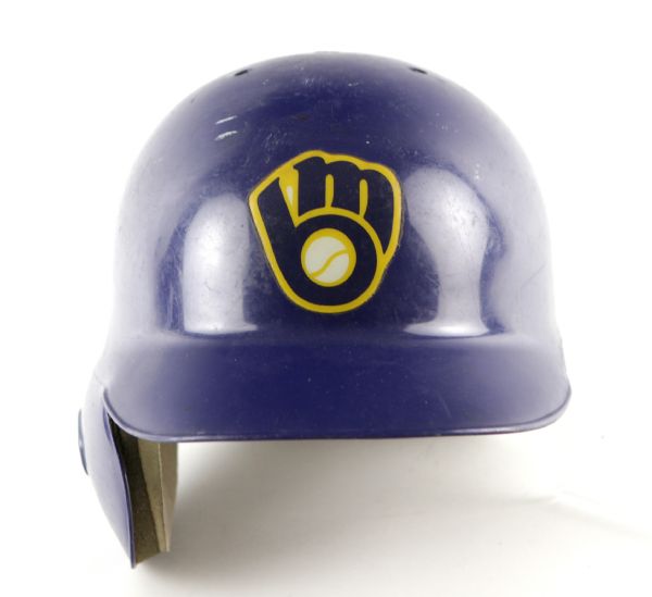 1980s Mike Felder Milwaukee Brewers Game Worn Batting Helmet (MEARS LOA) 