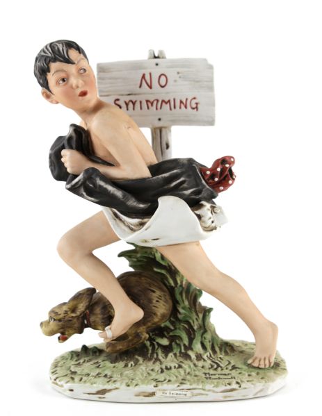 1973 Norman Rockwell No Swimming 10" Statue 127/1000