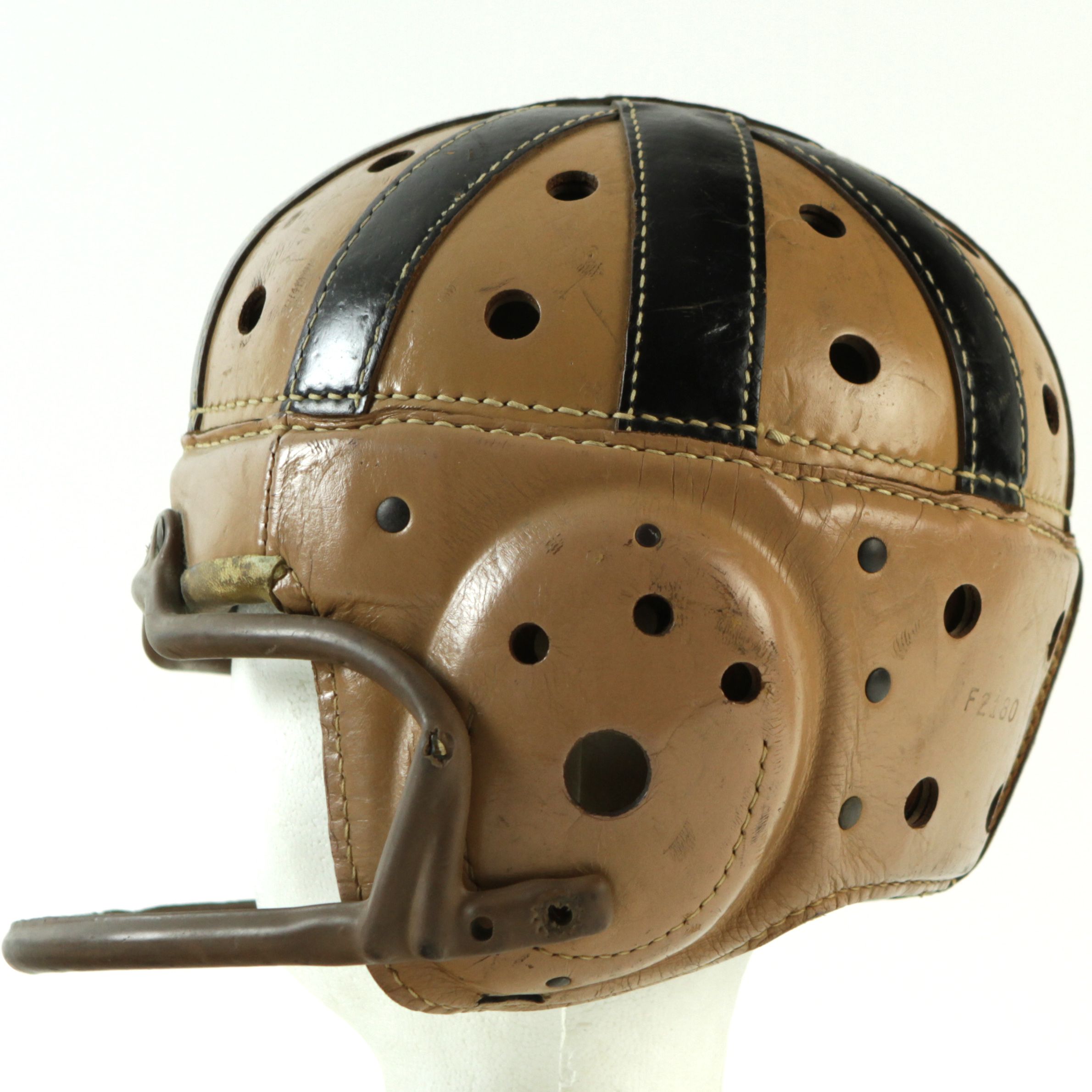 Lot Detail - 1940s Vintage Football Wilson Made Leather Helmet w/Early Facemask