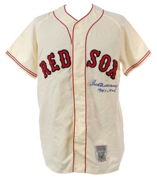 1990s Ted Williams Boston Red Sox Signed Mitchell & Ness Jersey (JSA)