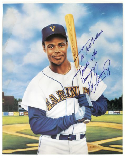 1992 Ken Griffey Jr. Vermont Mariners 16" x 20" Poster Signed w/ "To Ted Williams" Inscription (JSA)