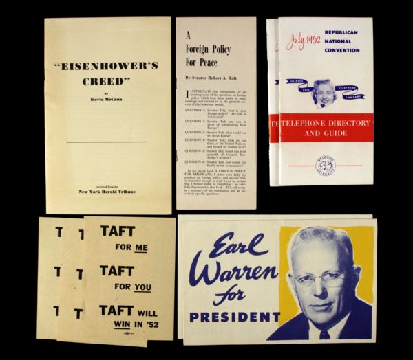 1940s-50s Presidential Campaign Memorabilia Collection w/ Pamphlets, Vintage Postcards & More - Lot of 50