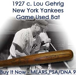 1927 circa Lou Gehrig H&B Louisville Slugger Professional Model Game Used Bat (MEARS/PSA DNA 9)