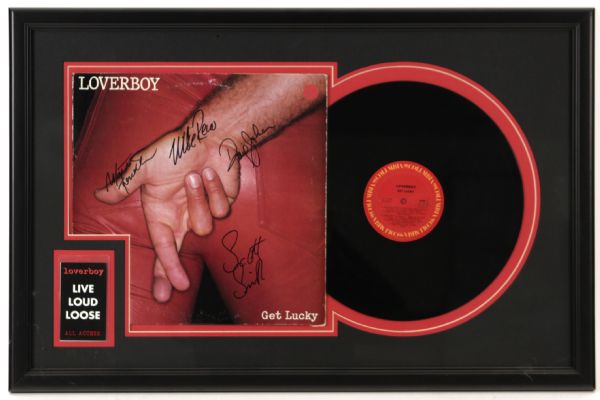 1981 Loverboy Signed 19" x 29" Framed Get Lucky Album (JSA)