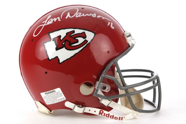 1998 Kansas City Chiefs Len Dawson Signed Full Size Helmet (JSA)