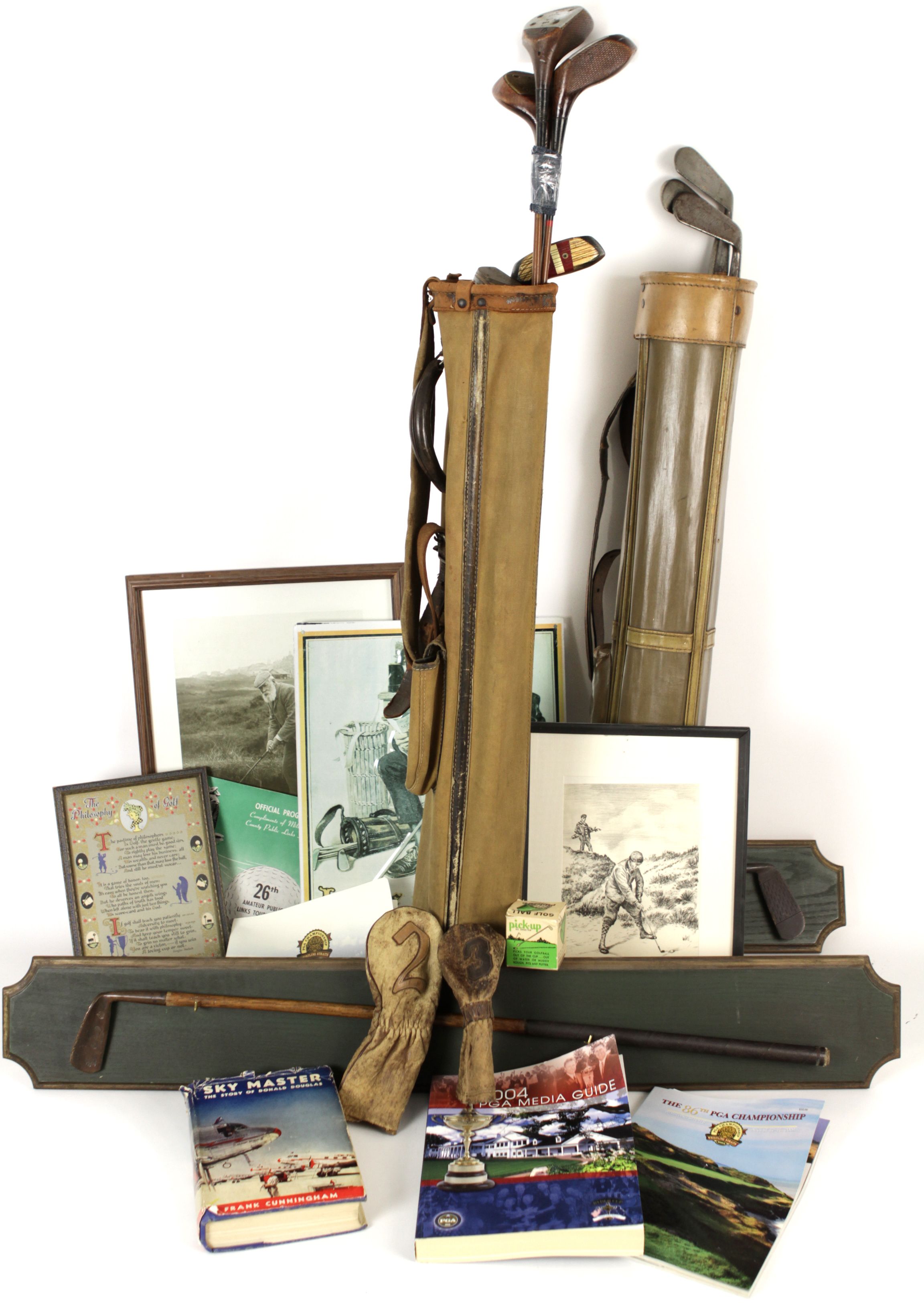 Lot Detail - 1910-90's Vintage Golf Memorabilia Collection W/ Wood ...