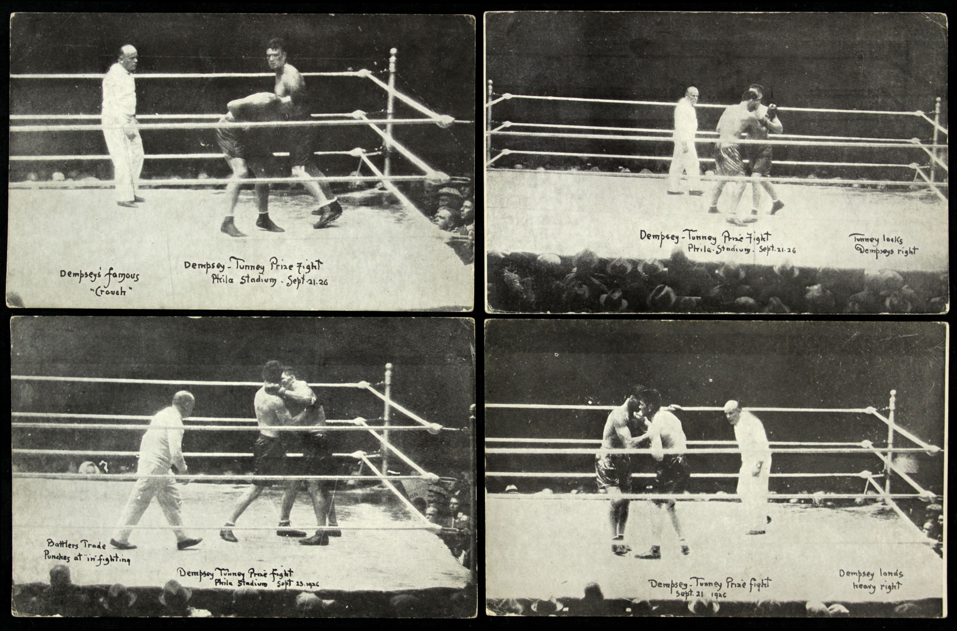 Lot Detail 1926 Jack Dempsey Vs Gene Tunney Heavyweight Title Fight Postcard Collection Lot 