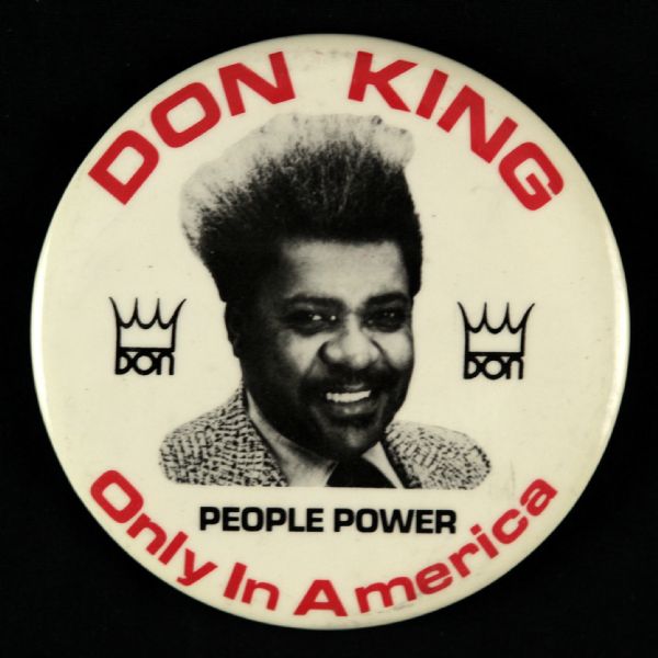 1980s Don King People Power Only in America 4" Pinback Button