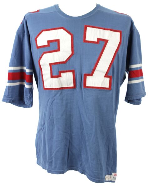 1967-68 Glenn Bass Houston Oilers Game Worn Home Jersey (MEARS LOA)