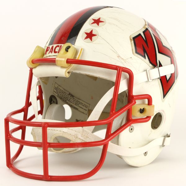 1986-89 circa North Carolina State Wolfpack Game Worn Football Helmet w/ 5 Star Decals (MEARS LOA)