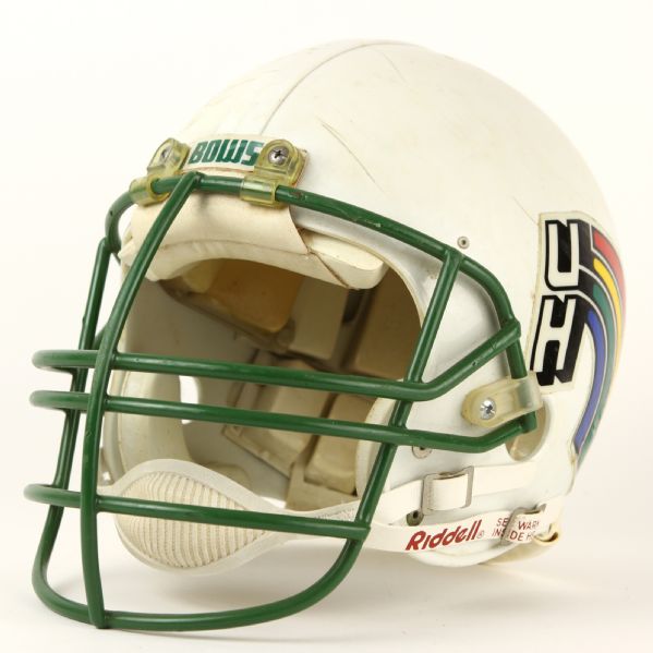 1982-87 circa Hawaii Rainbow Warriors Game Worn Football Helmet (MEARS LOA)