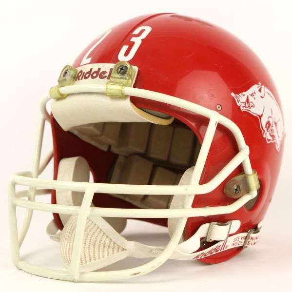 1980s Arkansas Razorback #23 Game Worn Football Helmet (MEARS LOA)