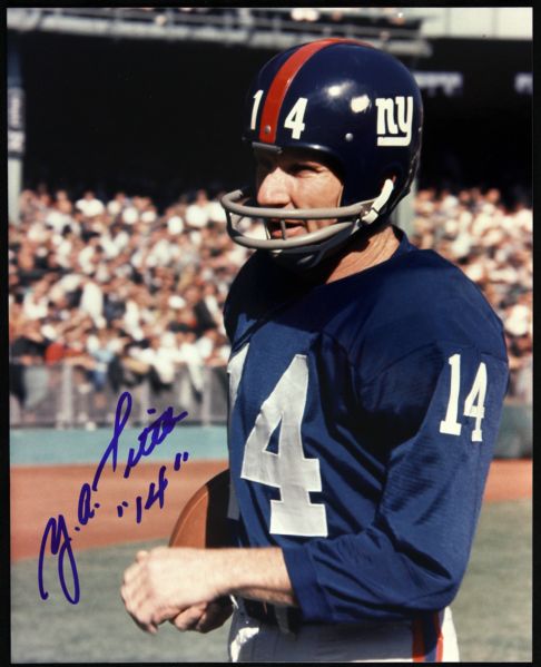 1961-64 Y.A. Tittle New York Giants Signed 8" x 10" Photo (JSA)