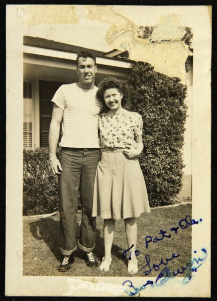 1947 circa Duke Snider Brooklyn Dodgers "Edwin" Signed 2.5" x 3.5"  Original Photograph from Snider Family Photo Album (MEARS LOA)