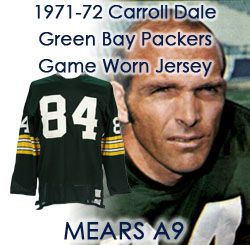 1971-72 circa Carroll Dale Green Bay Packers Game Worn Home Jersey (MEARS A9)