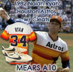 1982 Nolan Ryan Houston Astros Game Worn Home Jersey (MEARS A10) & Shoes "Finest Astros Specimen Examined by MEARS!!!"