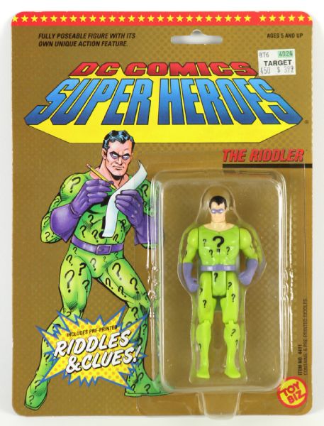 1989 DC Comics Super Heroes Toy Biz Action Figures MOC - Includes Superman Lex Luthor The Riddler Mr. Freeze (Lot of 4) 
