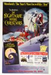 1994 Tim Burtons The Nightmare Before Christmas Movie Poster 26" x 40" 