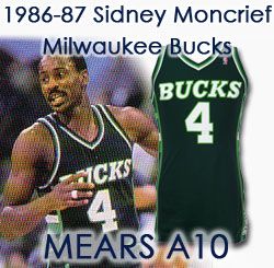 1986-87 Sidney Moncrief Milwaukee Bucks Game Worn Road Jersey (MEARS A10)